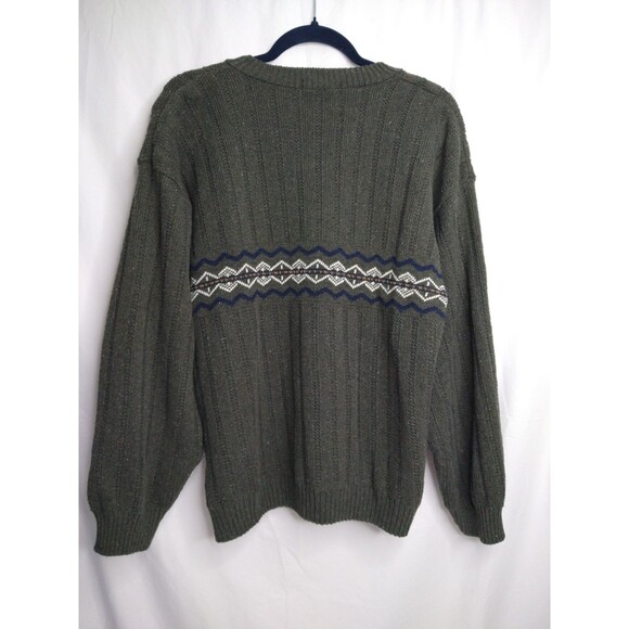 Vintage Cherokee Sweater Size S 90% Cotton Green Made in USA 80s Knit Chunky - Picture 2 of 8